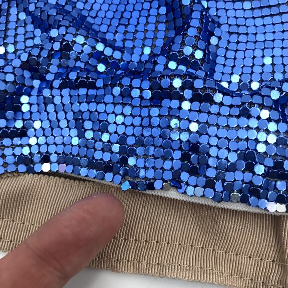 Poster Girl The Brooke Chainmail Metal Mesh Bra Top M Corset Lace Up Strapless - Picture 9 of 9